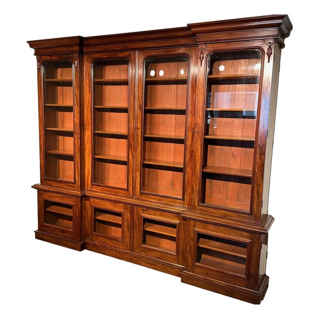 Large Victorian Bookcase in Mahogany For Sale