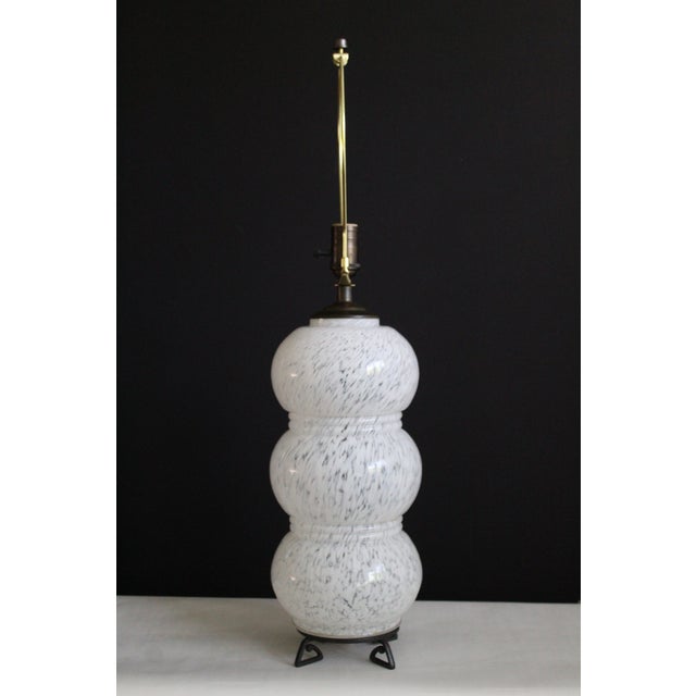Glass 1950s Mid-Century Modern Sculptural Mezza Murano Style Table Lamp For Sale - Image 7 of 13
