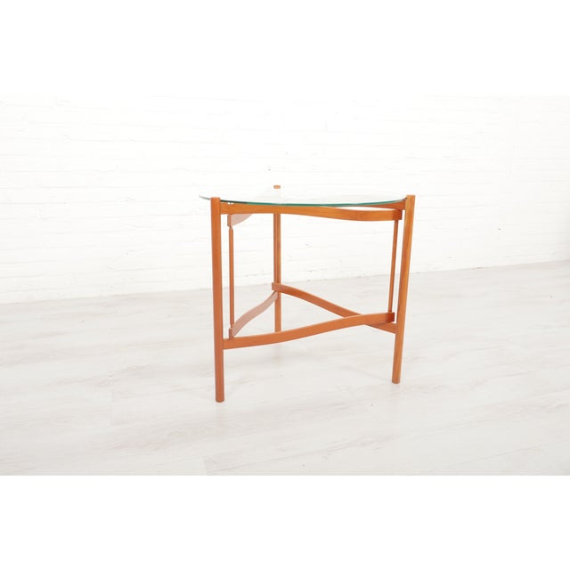 Karl Andersson & Söner Vintage Round Coffee Table with Glass by Hans Johansson for Karl Andersson & Söner For Sale - Image 4 of 14