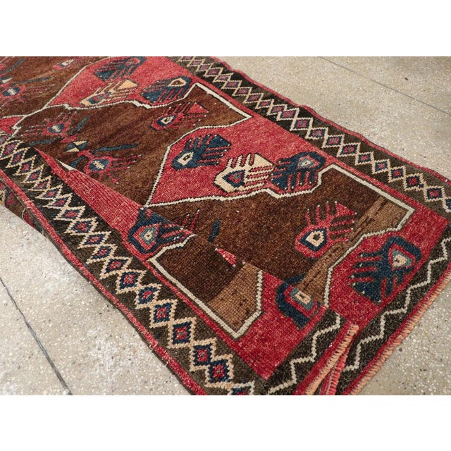 Galerie Shabab Collection Mid-20th Century Turkish Anatolian Wide Gallery Runner For Sale - Image 9 of 10