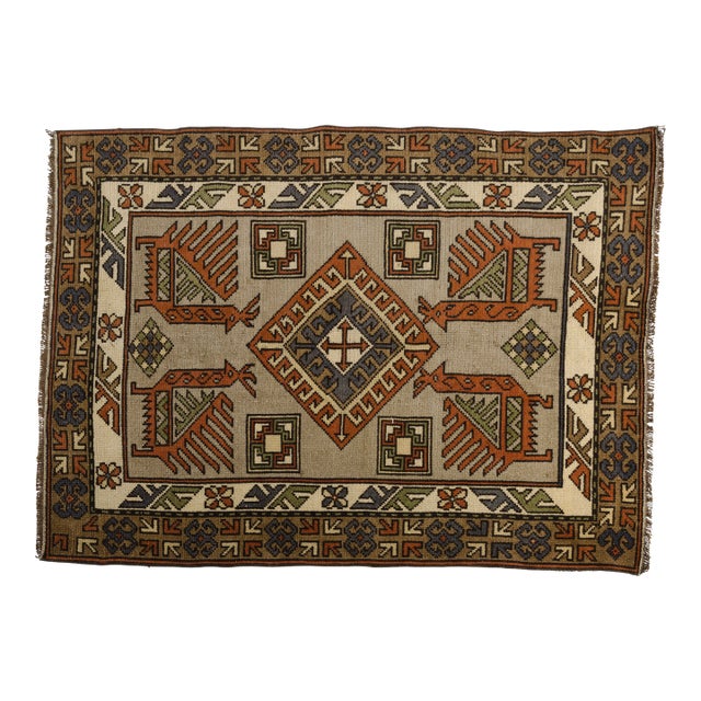 Mid 20th Century Home Living Wool Area Carpet For Sale