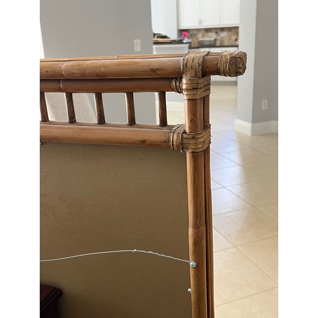 Mid 20th Century Large Coastal Bamboo Mirror For Sale - Image 4 of 4