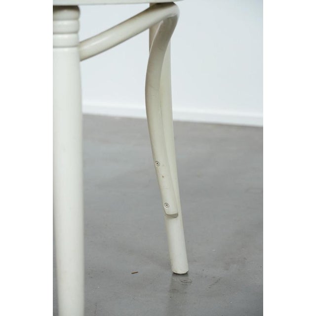 Vintage White Curved Wood Bistro Arcmhair For Sale - Image 13 of 18