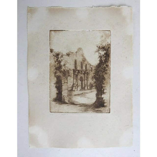American Vintage Early 20th Century Alamo Etching For Sale - Image 3 of 3