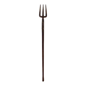 19th Century Hand Forged Iron Harpoon With Wooden Handle