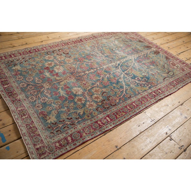 1950s Vintage Distressed Meshed Rug - 4'4" x 6'9" For Sale - Image 5 of 11