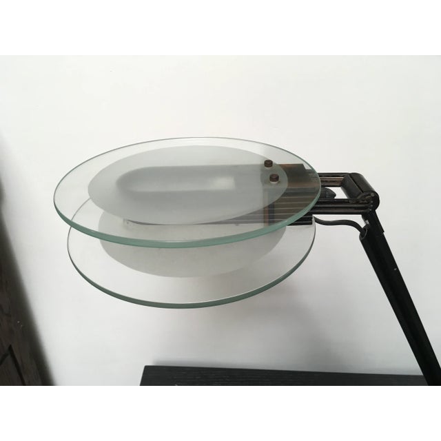 Metal Pair of Architectural Postmodern Halogen Table Lamps by Relco Milan, 1980s For Sale - Image 7 of 10