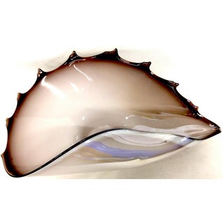 17" Nautical Cased Hand-Blown Art Glass Conch Centerpiece 3-Lb For Sale