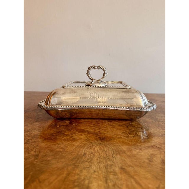 Antique Edwardian Silver-Plated Entree Dish, 1900s For Sale - Image 3 of 6