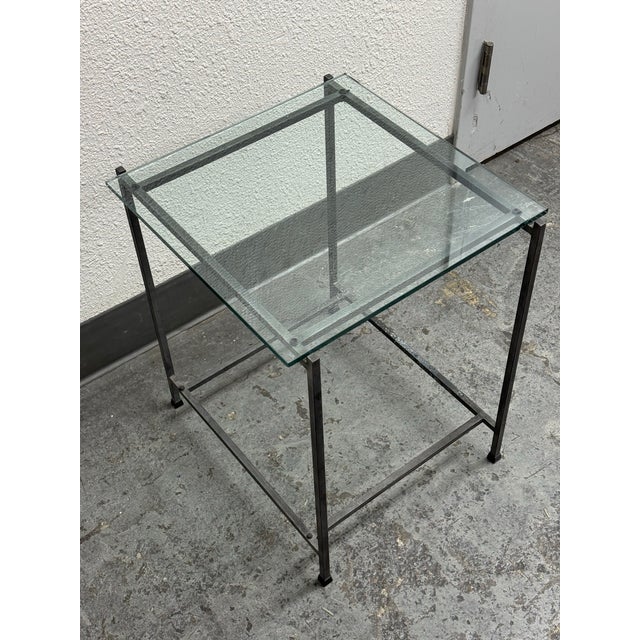 Contemporary Glass Top Side Table For Sale In San Francisco - Image 6 of 12