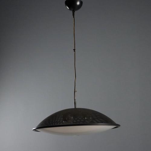 Vintage Black-Lacquered Metal Lamp from Valenti Luce, 1980s For Sale - Image 5 of 8