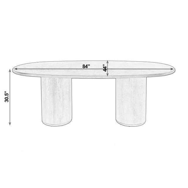 Modern Kersten 84 in. W Oval Wood Double Pedestal Base Dining Table, Coffee For Sale - Image 3 of 8