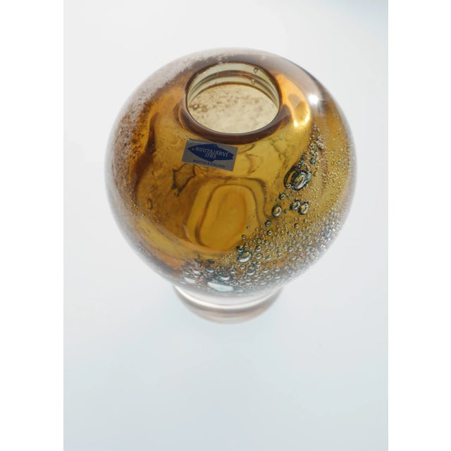 Mid-Century Scandinavian Modern Finnish Art Glass Vase by Heikki Orvola, 1974 For Sale - Image 10 of 11