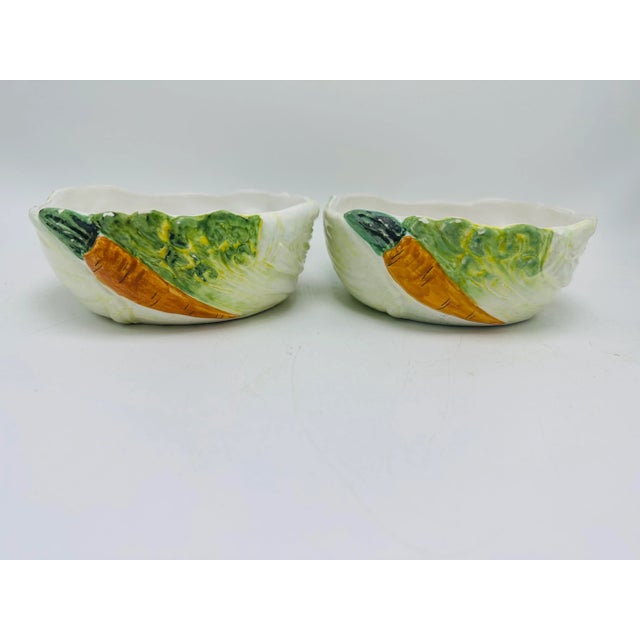 Vintage Italian Ceramic Carrot and Celery Bowls, a Pair For Sale In Charleston - Image 6 of 6