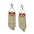 Early 20th Century Antique Art Deco Rhinestone Fringe & Crystal Fully Pronged Dangle Earrings - 2 Pieces For Sale