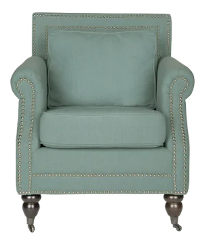 Club Chair & Silver nailheads in Seaside Blue & Espresso