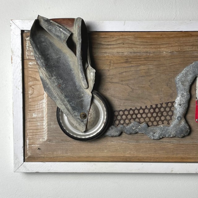 Postmodern Outsider Art “Protex Motor Oil” Assemblage by Eli Marsh, Signed (1990, Framed)/Found Object Sculpture For Sale - Image 3 of 10