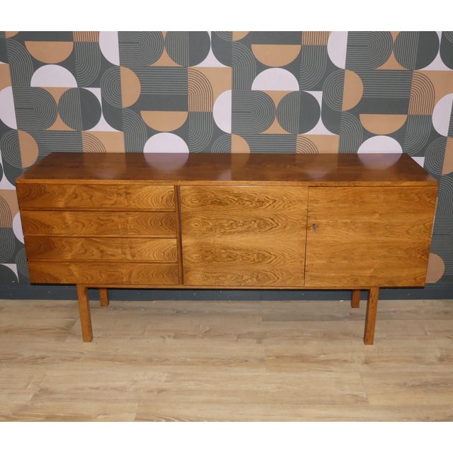 Mid-Century Modern Santos Rosewood 4-Drawer Sideboard with White Interior, 1960s For Sale - Image 6 of 18