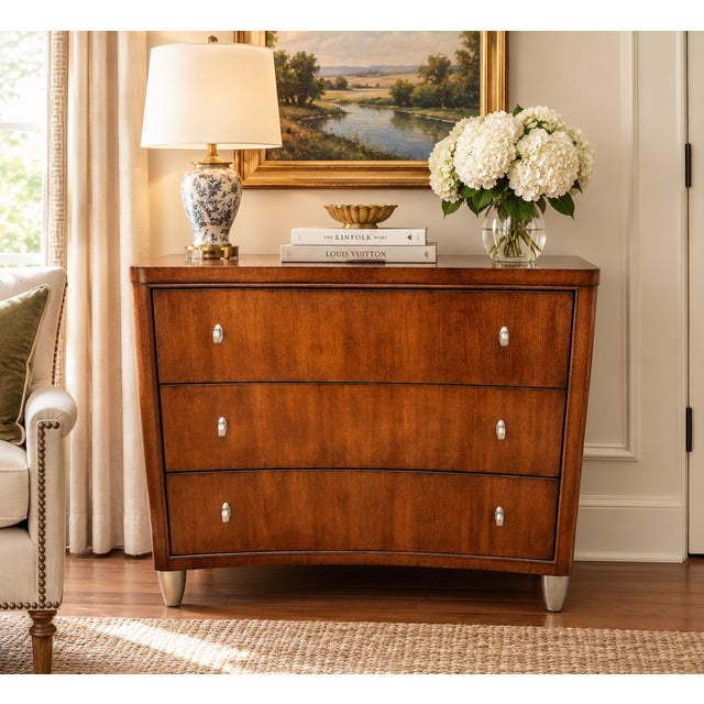 Vintage Drexel Heritage Walt Disney Signature Collection Bow-Front Mahogany Credenza | Hollywood Regency Art Moderne Chest of Drawers For Sale - Image 11 of 11