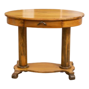 Antique Biedermeier Style Round Side Table