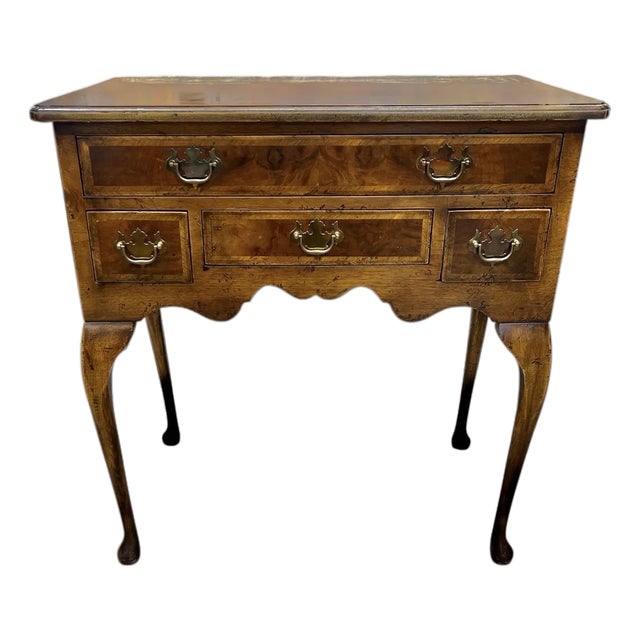 Vintage Burlwood Four Drawer Server Table For Sale