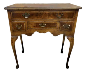 Vintage Burlwood Four Drawer Server Table