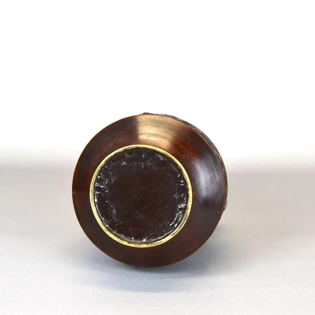 Large Antique Japanese Meiji Era Bronze Vase For Sale - Image 4 of 6