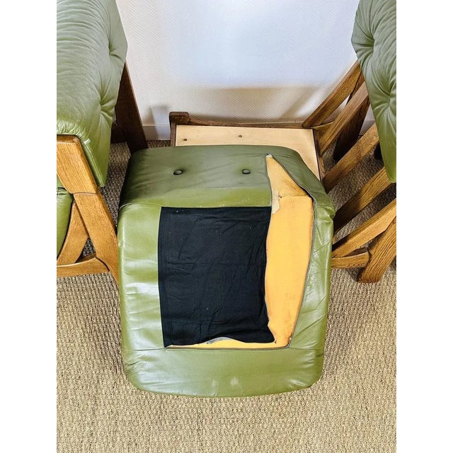 Modular Scandinavian Sofa in Green Leather, 1960s, Set of 3 For Sale - Image 10 of 11