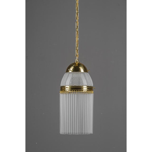 Art Deco Pendant with Opaline Glass Shade, Vienna, 1920s For Sale - Image 14 of 16