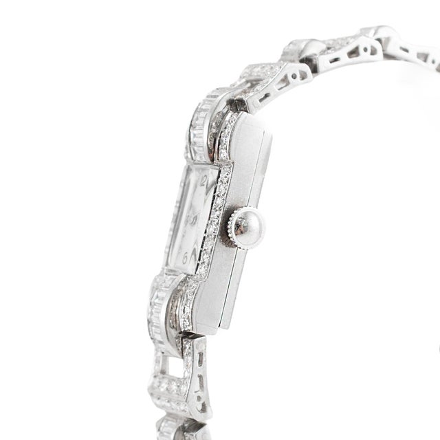 Ladies Vintage Antique Art Deco Blancpain 10mm 7.40ctw Diamond Manual Watch For Sale - Image 4 of 10
