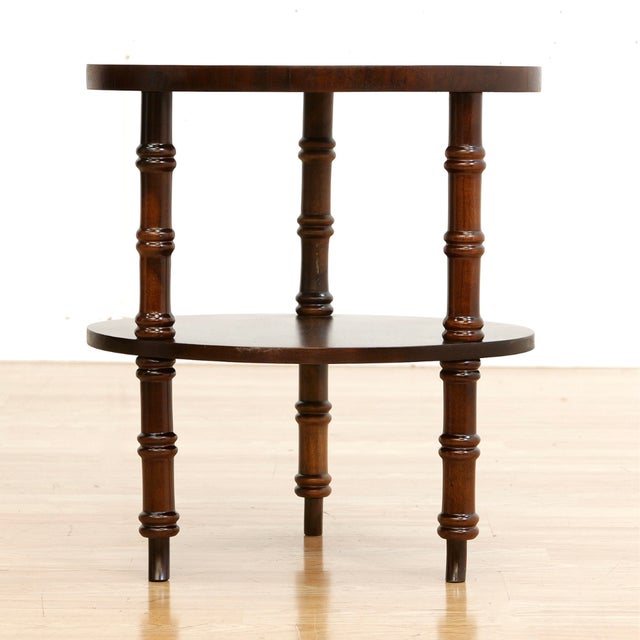 Wood 1950s Brazilian Tiki Side Table Inlaid Marquetry Beach Scene For Sale - Image 7 of 9