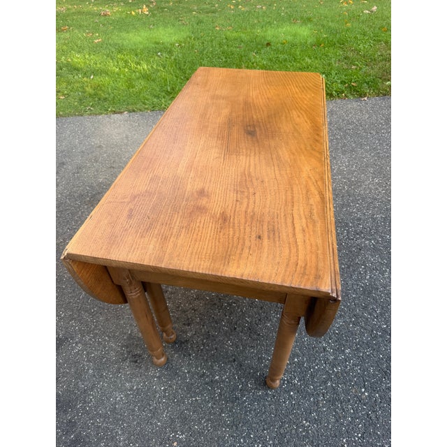 Antique Oak Gate Leg Drop Leaf Dining Table With Drawer For Sale In New York - Image 6 of 16