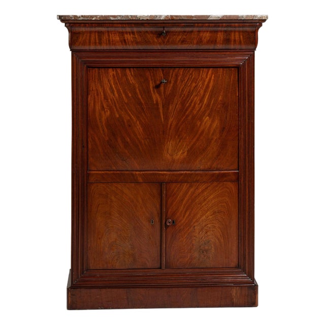 19th Century France Rich Mahogany Mahogany Secretaire Abattant For Sale