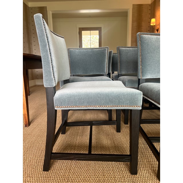 Custom Lee Industries Dining Chairs in Mohair - Set of 8 For Sale In San Francisco - Image 6 of 12