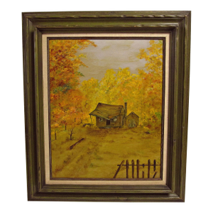 Bill Hager Vintage Painting on Board Old House Landscape
