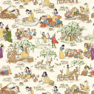 Sanderson Snow White Wallpaper in Whipped Cream For Sale