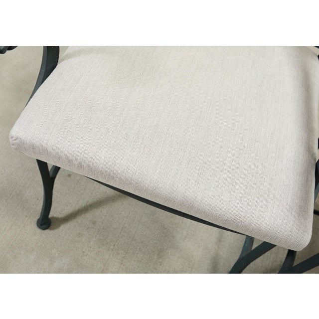 Set of Four Brown Jordan-Style Neoclassical Garden Armchairs For Sale - Image 11 of 18