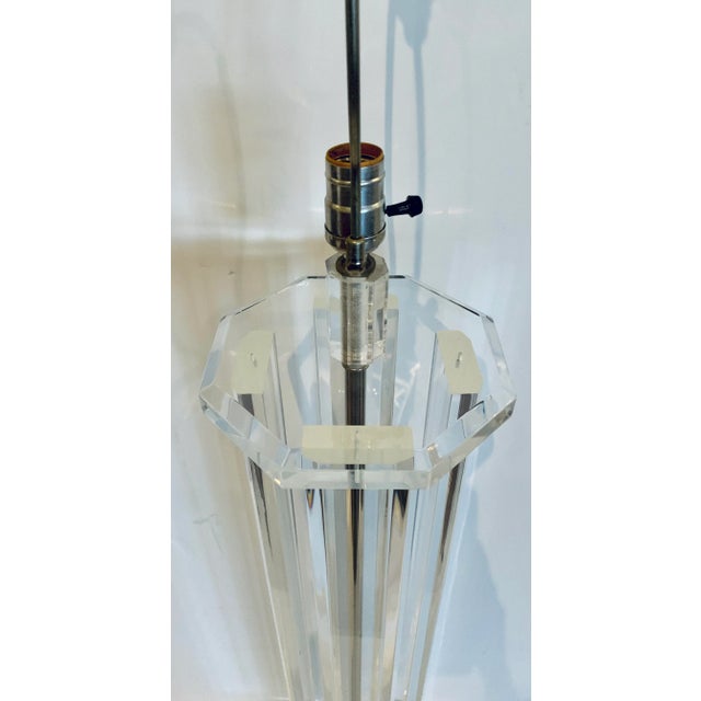 Modern Vintage Lucite Floor Lamp For Sale - Image 4 of 6