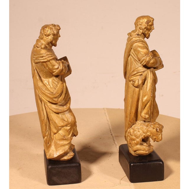 Venetian Artist, Statues of Saint Mark, 16th Century, Walnut, Set of 2 For Sale - Image 5 of 14