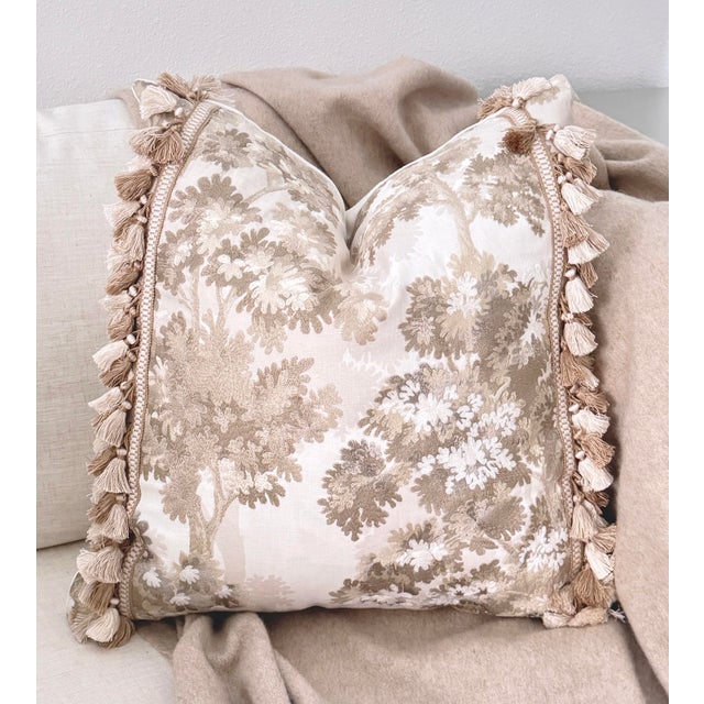 Contemporary La Canopee Down Pillow - Silver Birch With Tassel Trim For Sale - Image 3 of 6