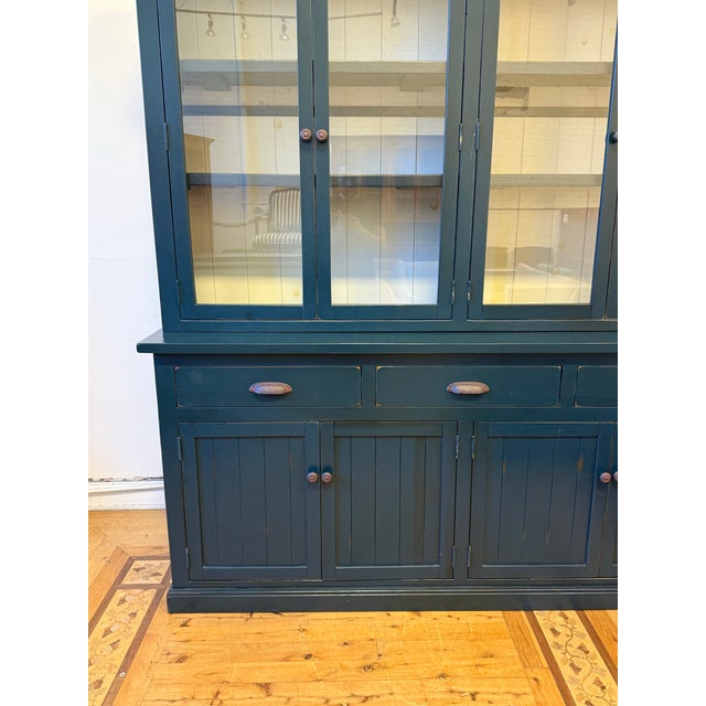 Wood Vintage Mill Werks Napa Farmhouse Sideboard + Glass Door Hutch For Sale - Image 7 of 12