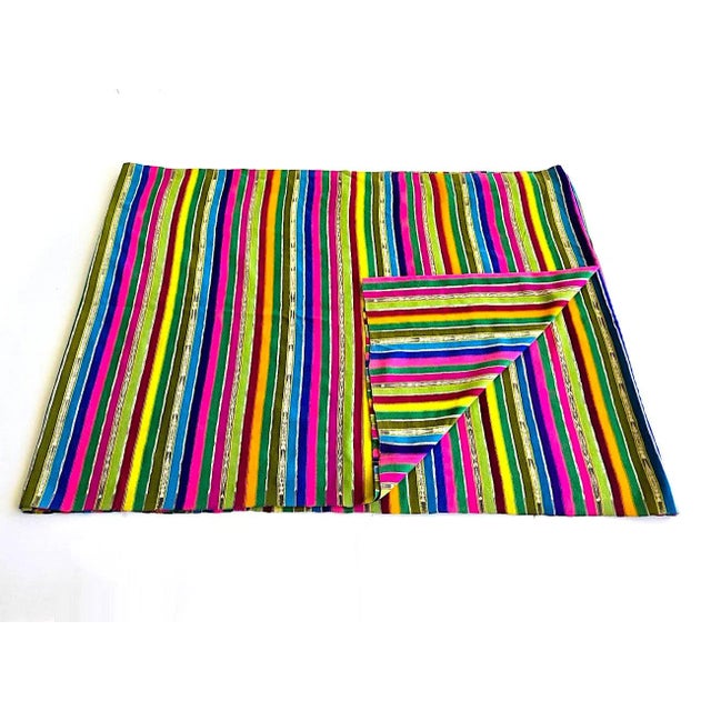 Vintage Guatemalan Textile in Bright Colors With Jaspe Ikat Detail, Just Over 5 Yards For Sale In Miami - Image 6 of 14