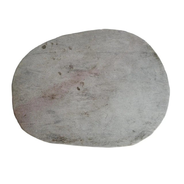 Contemporary Vintage Organic Modern Stacked River Rock Bistro Table For Sale - Image 3 of 5