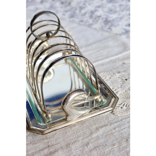 Antique Silver-Plated Toast Rack with Swan Motif, 1970s For Sale - Image 6 of 7