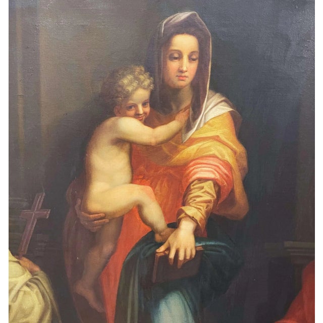 19th Century Italian “Madonna of the Harpies” Oil Painting After Del Sarto For Sale - Image 4 of 13