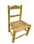 A delightful vintage Mexican folk art child’s chair, hand-painted in a cheerful palette of golden yellow, sky blue, and...