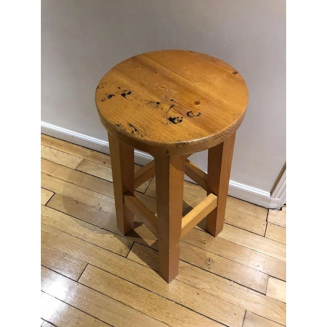 Brutalist Pine Saddle Stool, 1970s For Sale - Image 4 of 8