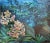 Large scale and substantial diptych (2 pieces) post-impressionistic tropical nocturnal with orchids and waterfall by...