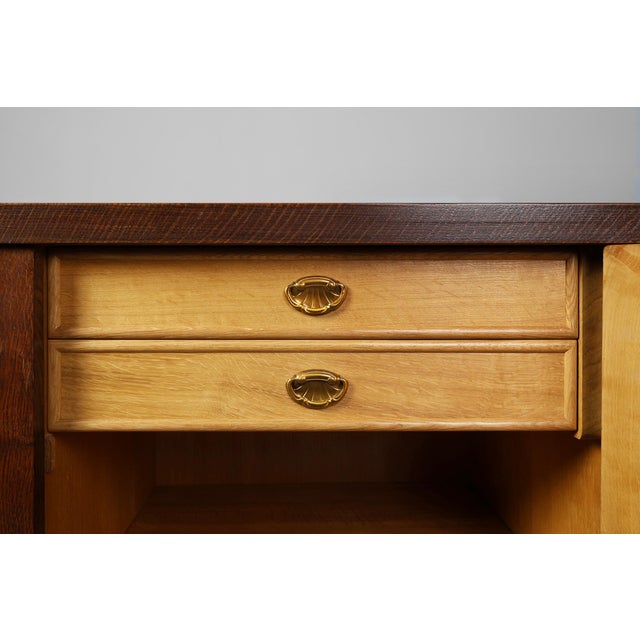 Art Deco French Oak Sideboard from Jacques Klein, 1925 For Sale - Image 12 of 16
