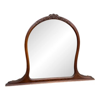 Large Vintage Mahogany Arched Tabletop Mirror For Sale